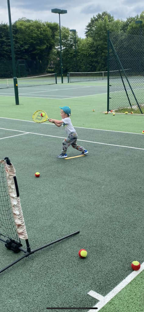 children's tennis lesson