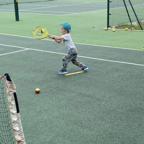 children's tennis lesson